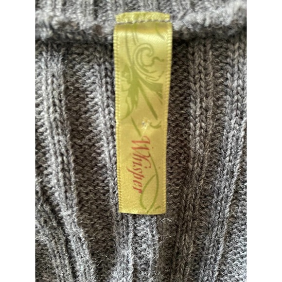 Whisper Womens Button-Up High Neck Sweater Duster Long Sleeve Size S Gray - Picture 10 of 10